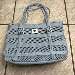 SOLD Nike AF-1 Light Blue Woven Tote Bag Nylon CU2607 440 NWOT